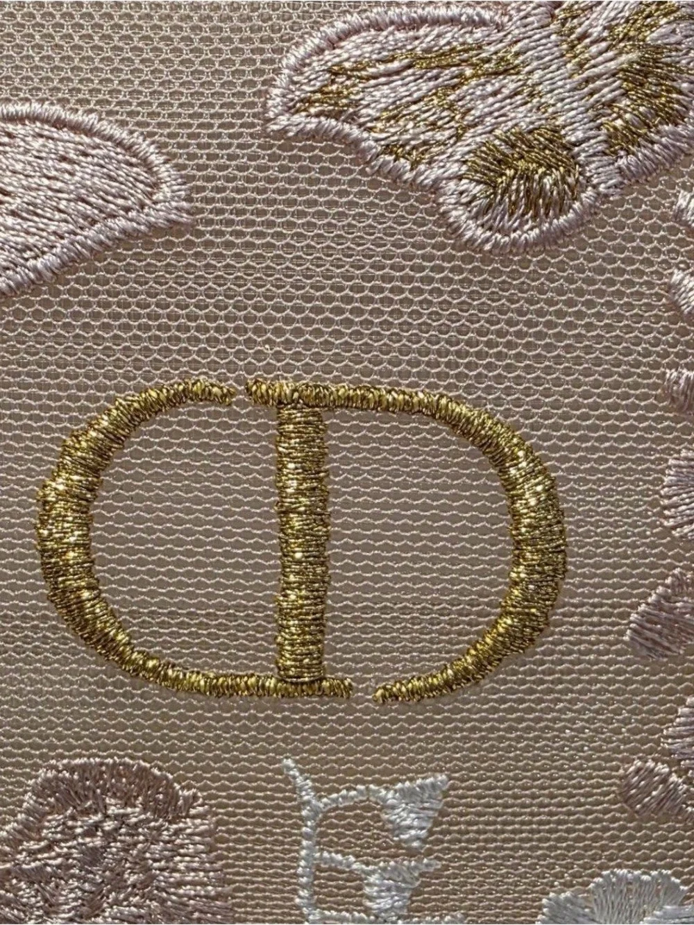 Dior Butterfly Floral Embroidered Cosmetic Makeup Pouch w/ Gift Box NWT